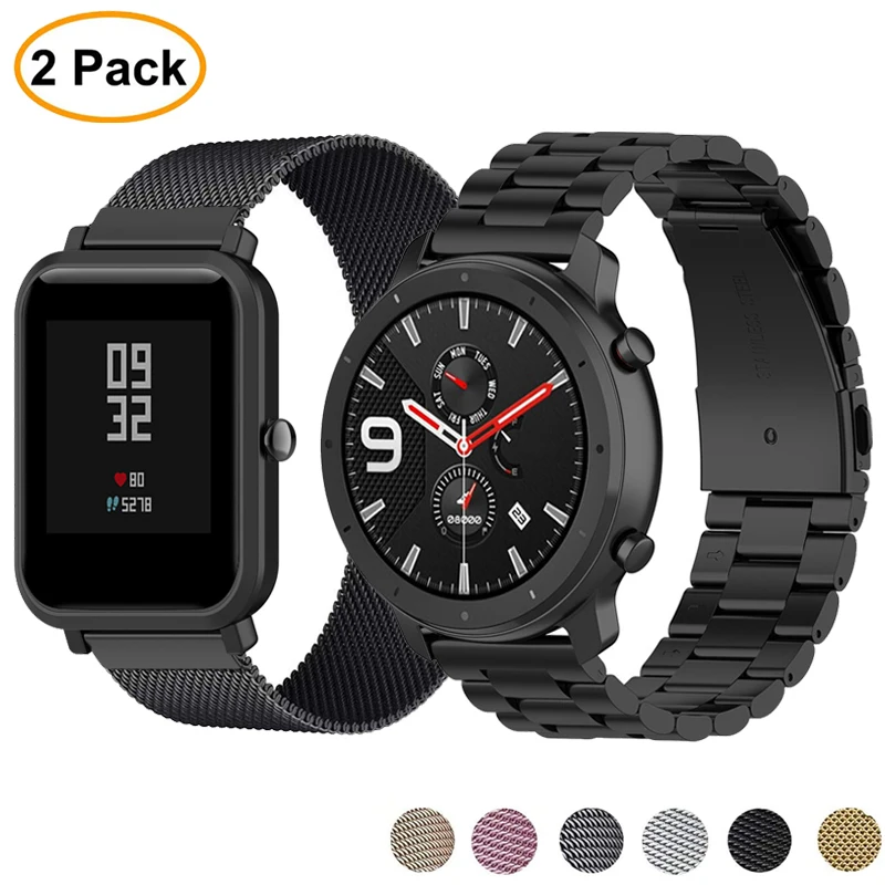 GTR 47 ремешок для Amazfit мм браслет на запястье металлическая нержавеющая сталь Bip GTS