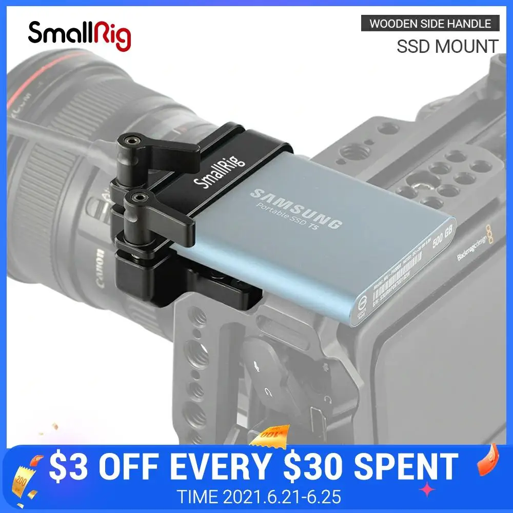 SmallRig крепление для Samsung T5 SSD DSLR камеры Rig BMPCC 4K / 6K клетки 2245B|Моноподы| |
