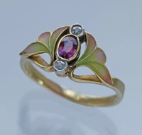 unique creative leaf shape ring fashion women daily matching horse eye garnet zircon ring personality women party ring jewelry