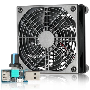 USB Router Cooling Fan DIY PC Cooler TV Box Speed Controller,Quiet 5V USB Power 120mm Fan 120x25mm 12CM W/Screws Protective Net