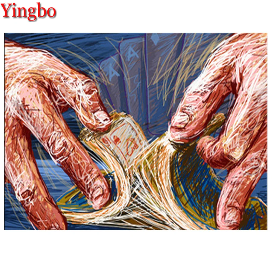 Абстрактная покерная ручная Алмазная картина 5d DIY вышивка полностью