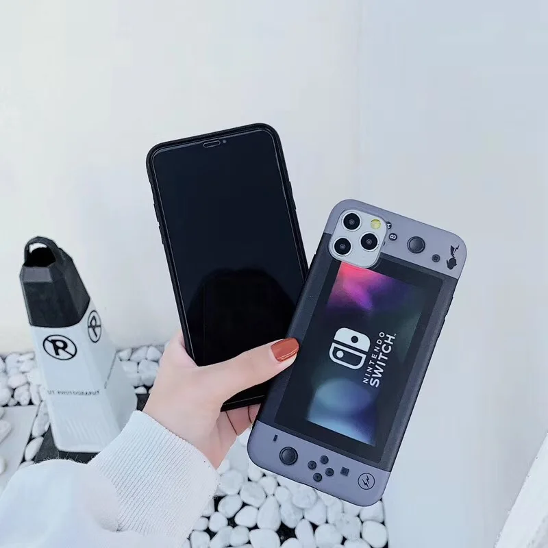 Black Game console SWITCH Remote Control Handle Phone Case For Apple iPhone 11 Pro Max 7 8 6 6s Plus X XS Xr Gamepad IMD Cover | Мобильные