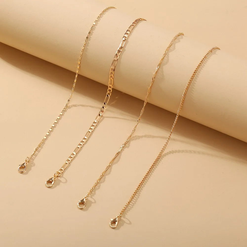 

New woman anklets chain gold-colored simple multi-layer gold chain anklet will see beach in foot bracelets ladies feet jewelry