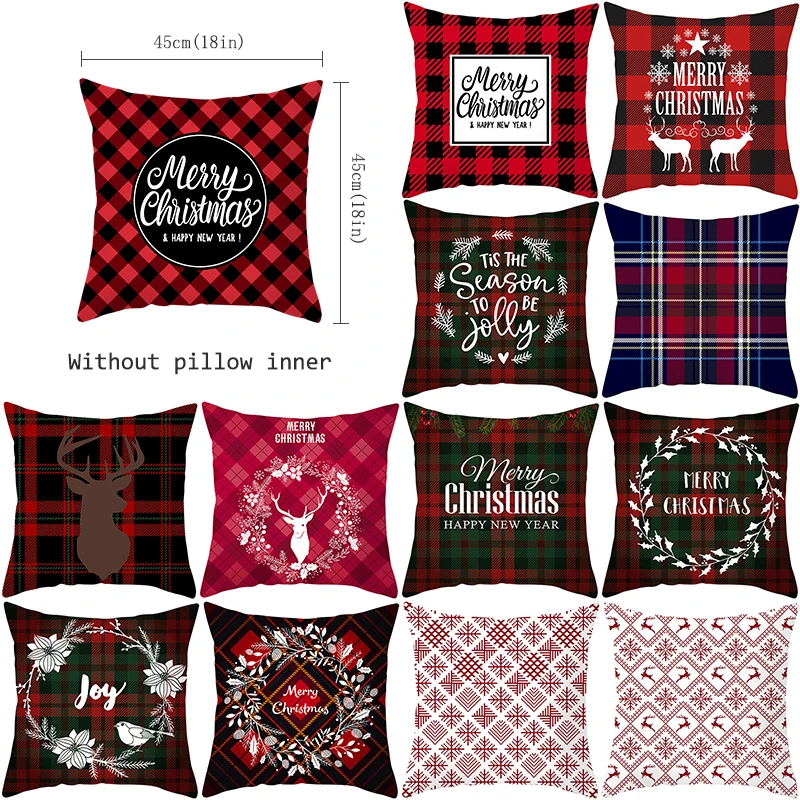 Christmas Cushion Covers Merry Christmas Decorations for Home Noel Christmas Gifts Navidad Xmas Cristmas DecorNew Year