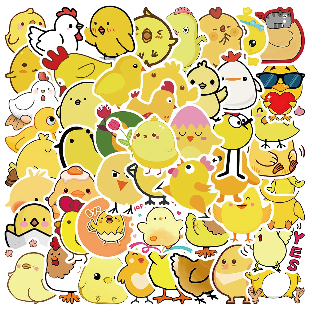 

50pcs Cartoon Chicken Cute Fresh Stickers DIY Luggage Laptop Bicycle Skateboard Waterproof PVC Graffiti Kid's Toy Stickers