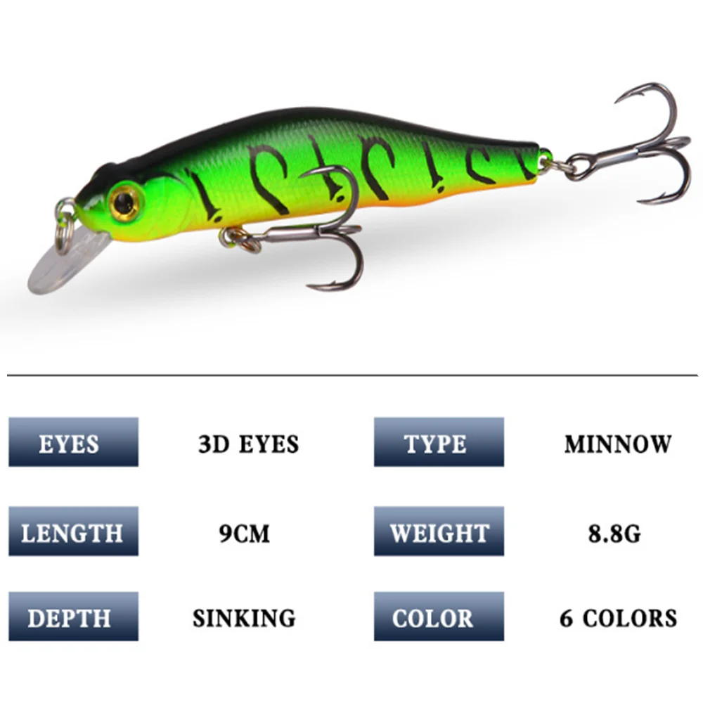 LEO 90 мм 8 г приманки для рыбалки разные цвета minnow crank магнитная система горячей