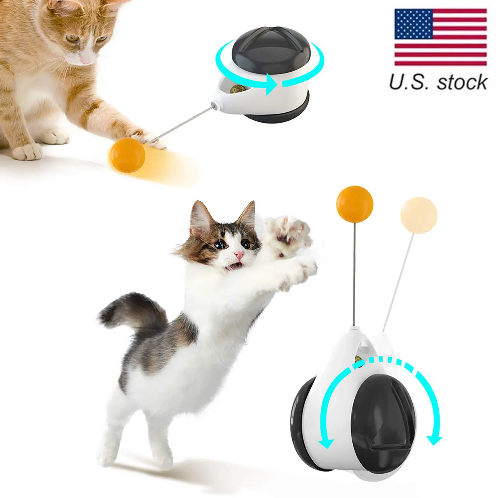 

Tumbler Cat Toy with Wheels Automatic Indoor Exercise cat toys interactive Lrregular Rotating Mode Funny not boring cat supplies