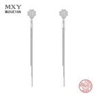 С длинной бахромой четыре листа клевера Висячие серьги для женщин 925 пробы Серебряное кольцо ювелирные украшения 2021 тренд MUXUEYAN