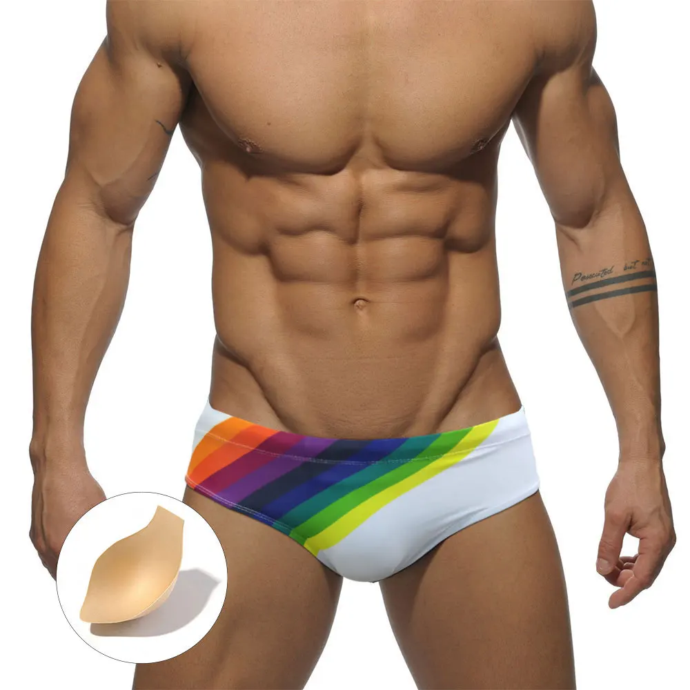 

Sexy Low Waist Mens Swimwear Summer Quick Dry Enhancing Push Up Swimming Briefs Male Sport Bathing Swimsuit Beach Surfing Trunks