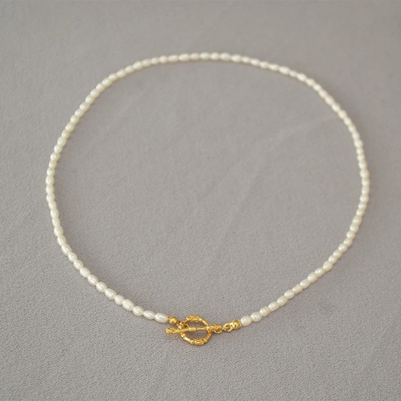 Ожерелье из латуни с жемчужинами и настоящим жемчугом 18 карат | Украшения