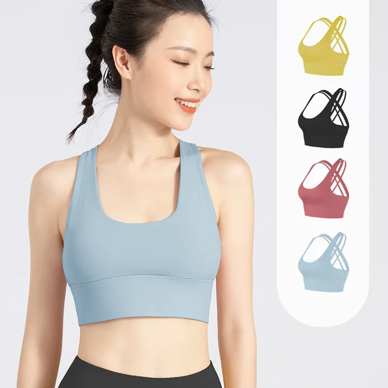 

Nylon Sports Underwear Women's Summer High-Strength Shock-Absorbing Beautiful Back Running Fitness Bra Yoga Vest