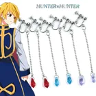 Серьги-клипсы Hunter X Hunter Kurapika, синиекрасныефиолетовые кристаллы, длинные серьги для мужчин и женщин