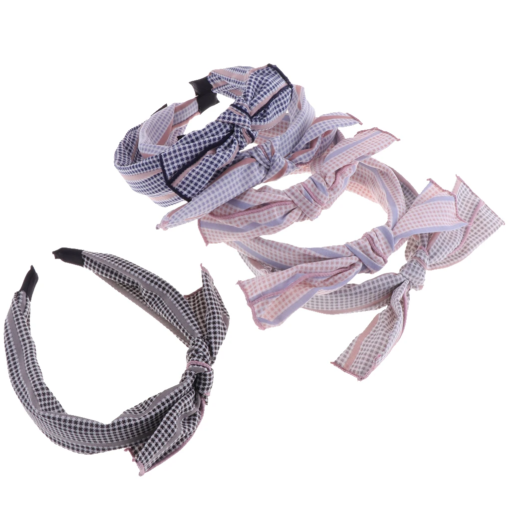 

Женский широкий ободок для волос с бантом, модная однотонная повязка на голову, 6 шт.