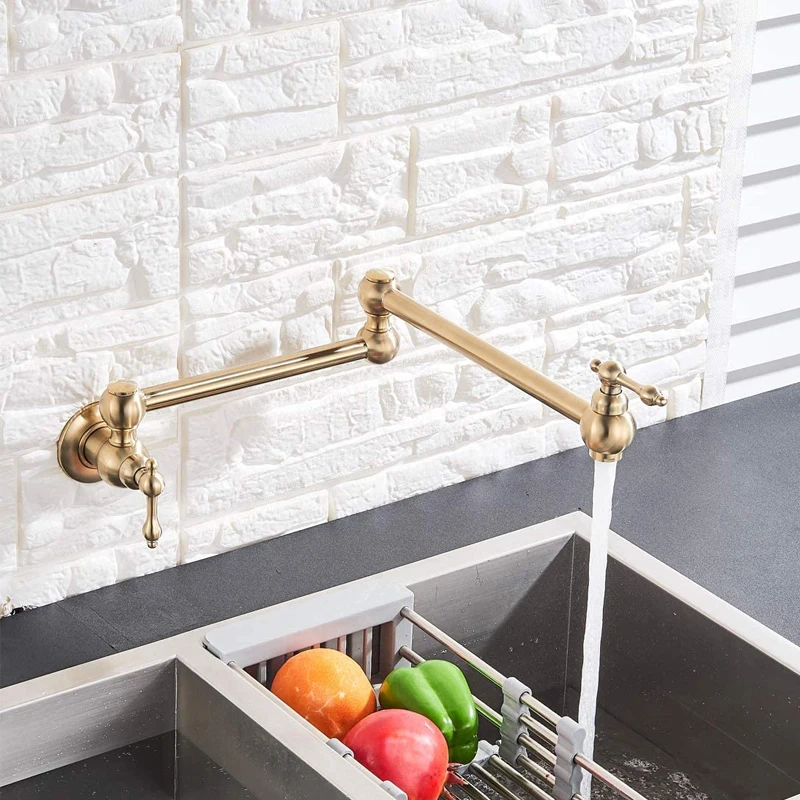 Кухонный кран с наполнителем для кастрюль латунный складной смеситель матовым