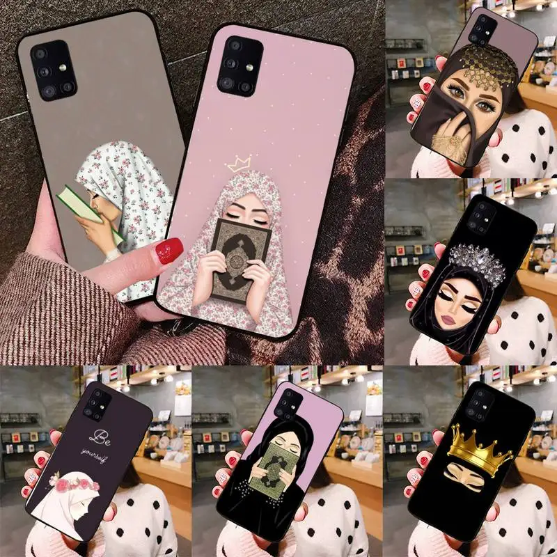 

Arabic Hijab Face Gril Eyes Phone Case black For Samsung galaxy S 21 20 10 8 A 51 71 21s 70 40 20 20e note 10 plus Ultra 5g fe