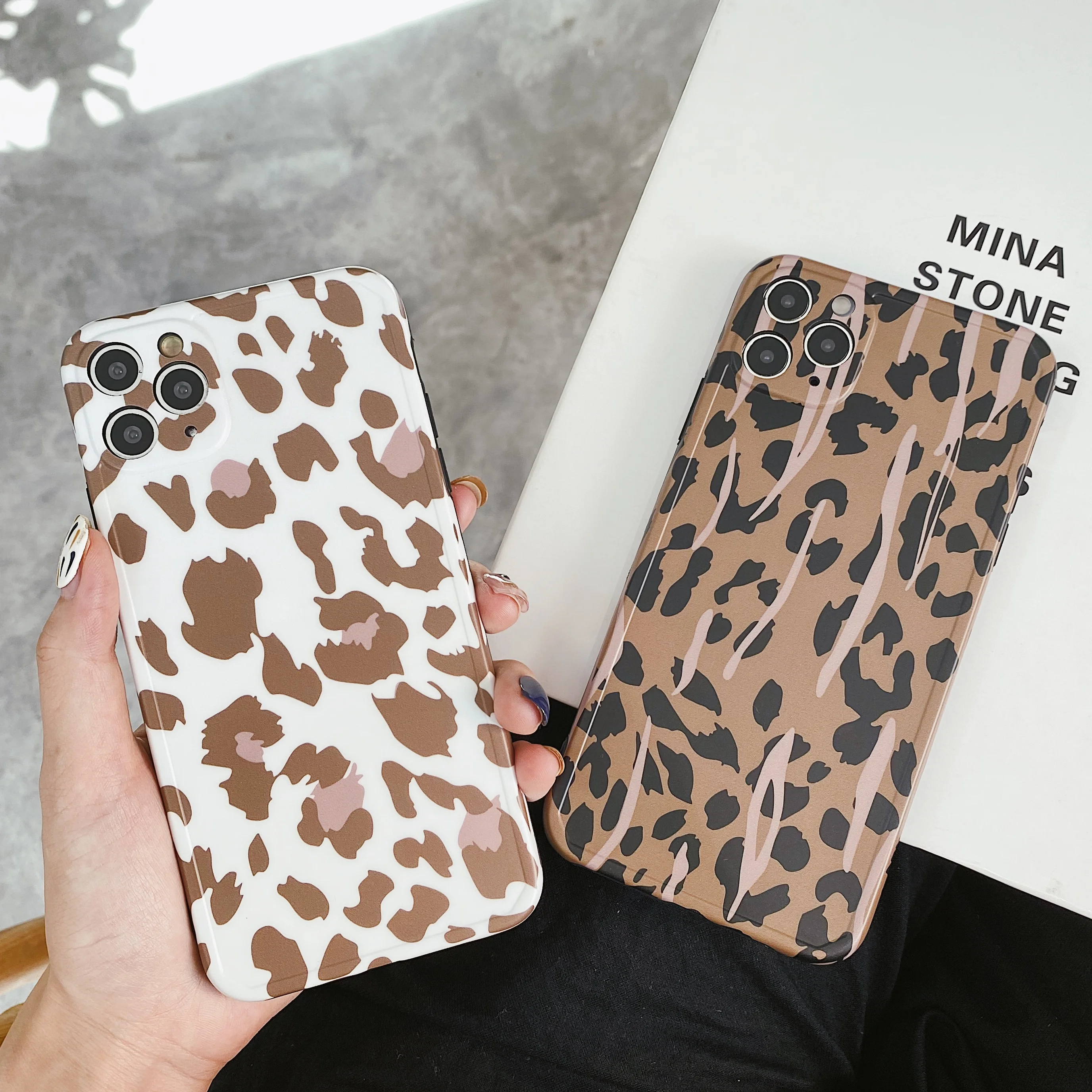 Чехол-накладка для iPhone 11 pro max 7 8 Plus X XR XS Max SE 2020 силиконовый матовый с леопардовым
