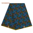 6 ярдовлот Анкара полиэстер Farbic пейзаж картины Защитное стекло для Handwrok Вышивание африканская ткань для Для мужчин одежда FP6385