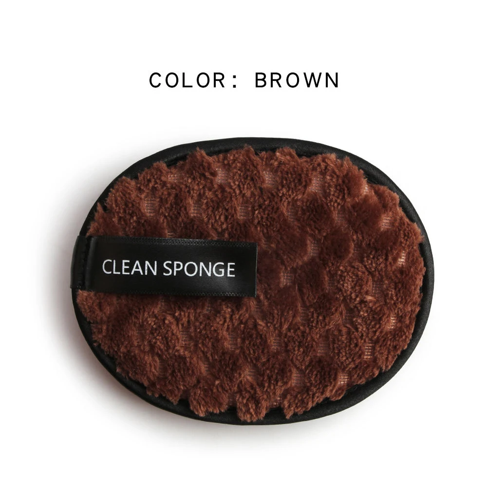 Brown B 1 шт., мягкая губка из микрофибры, спонж для снятия макияжа, многоразовый очиститель для лица, пуховка для женщин, полотенце для снятия макияжа, Волшебные Инструменты для очистки лица - Цвет: Brown B