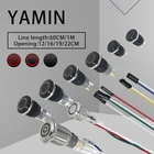 121622 мм металлический кнопочный переключатель 3-6 в DIY с проводом для компьютера ПК лампа светильник основная плата источник питания черныйсеребристый