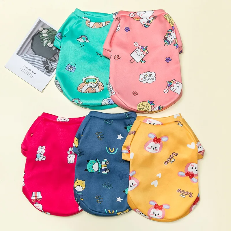 

Dog Clothes Cartoon Print Plus Velvet Sweater For Small Dogs Winter Soft Pet Clothes Teddy Puppy Pomeranian Bichon Cute Clothing