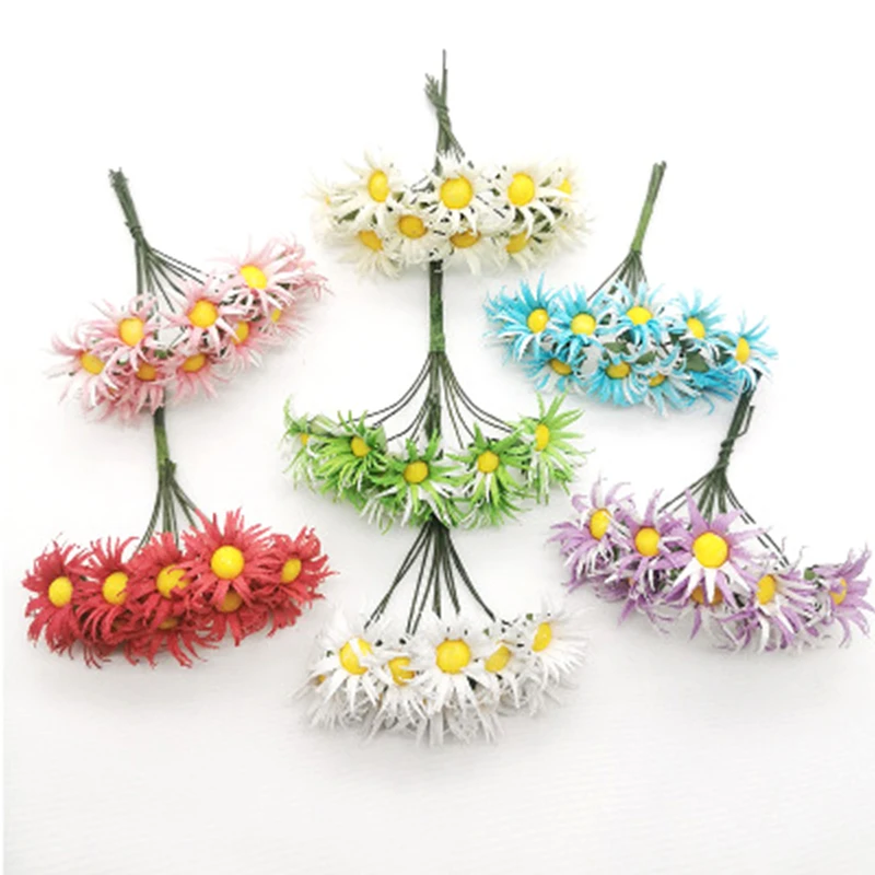 100 шт./лот мини шелковые маргаритки искусственные цветы букет разноцветные для