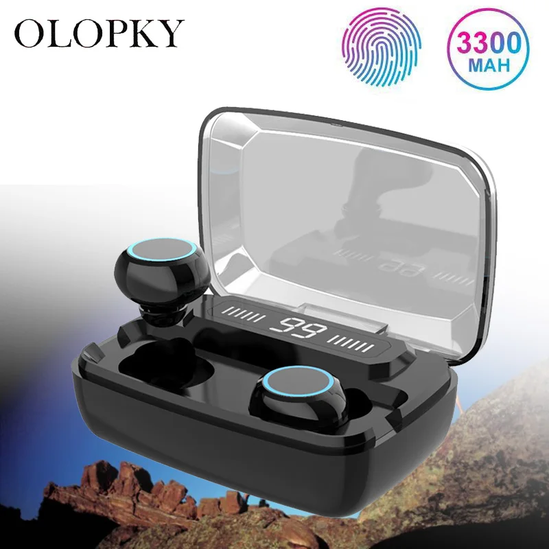 

New IPX7 Wateproof Bluetooth 5.0 Headset TWS Wireless Earphones Mini Earbuds Stereo Headphones with Charging Box case For IPhone