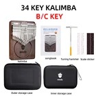 Хроматическая клавиатура Kalimba, 34 клавиши, двухслойная клавиатура для пальцев большого пальца, черного ореха, Mbira, музыкальный инструмент, подарочные аксессуары
