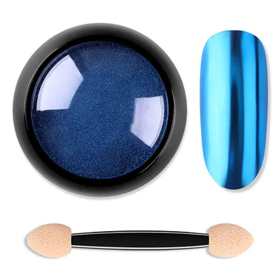 Light blue 10 г дизайн ногтей зеркальный пигмент порошок блеск для ногтей Dip порошок розовое золото блестящий хромированный порошок украшение УФ гель лак - Цвет: Light blue