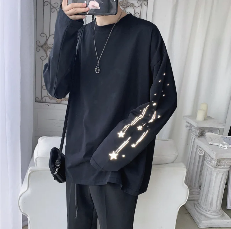 Новинка весна-осень 2020 популярная Молодежная светящаяся футболка с длинным