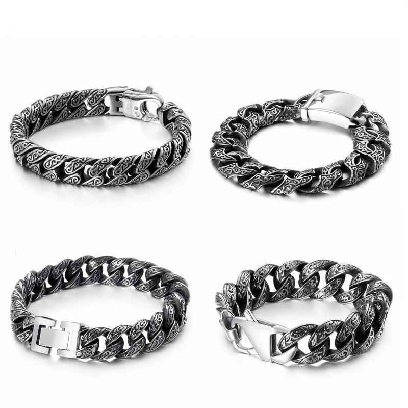Браслет-цепочка мужской из нержавеющей стали в стиле панк-рок | Украшения и