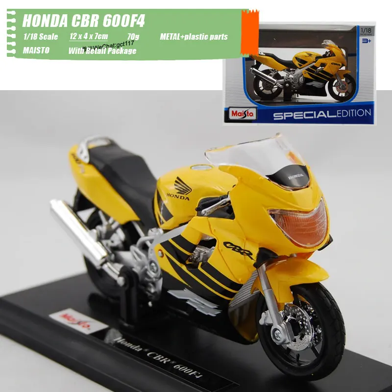 

6pcs/lot Wholesale MAISTO 1/18 Scale Classic Motorbike Series HONDA CBR 600F4 Diecast Metal Motorcycle Model Toy