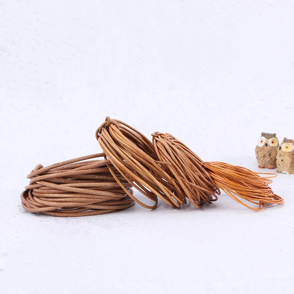 Шнур из натуральной кожи 5 метров диаметр 1/1 5/2/3 мм|Ювелирная фурнитура и