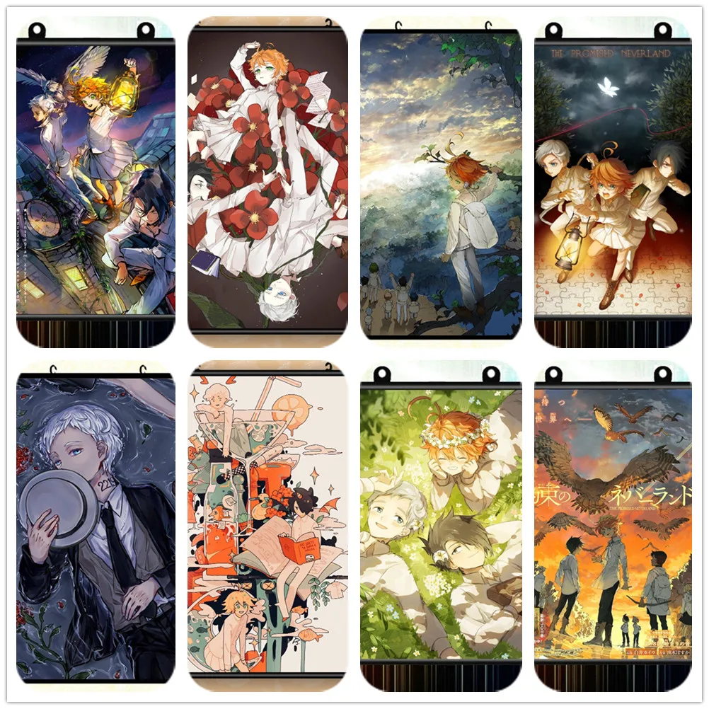 

Anime The Promised Neverland Yakusoku no Neverland Wall Scroll Poster Manga Figure Painting Home Decor Gifts Collection
