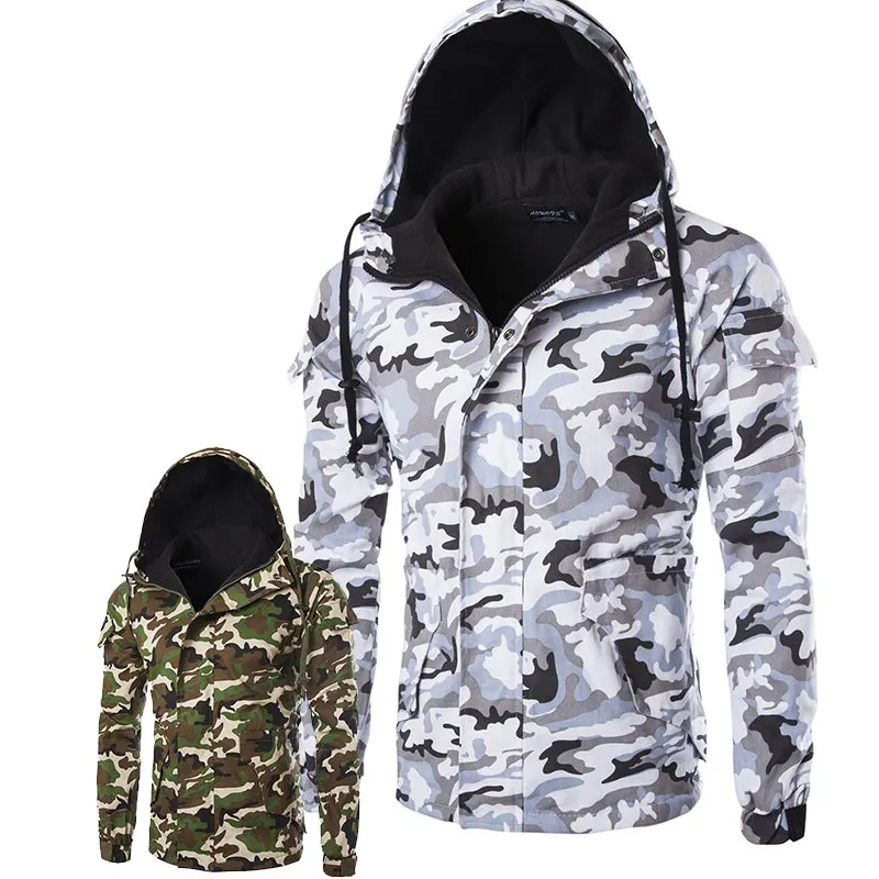 

2020 spring and autumn men's camouflage jacket casual hooded slim coat fashion male camouflage jacket brand clothing