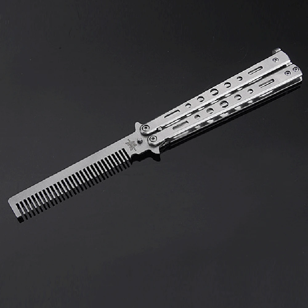 Нож бабочка расческа из нержавеющей стали Складная Расческа для тренировок