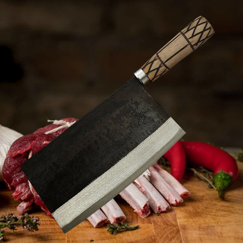 Кованый нож мясной ручной работы Профессиональные острые кухонные ножи из