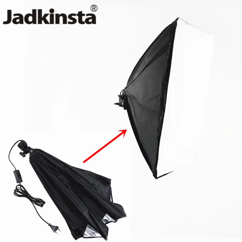 Jadkinsta 50x70 см софтбокс для фотостудии с цоколем E27 лампа выключателем питания