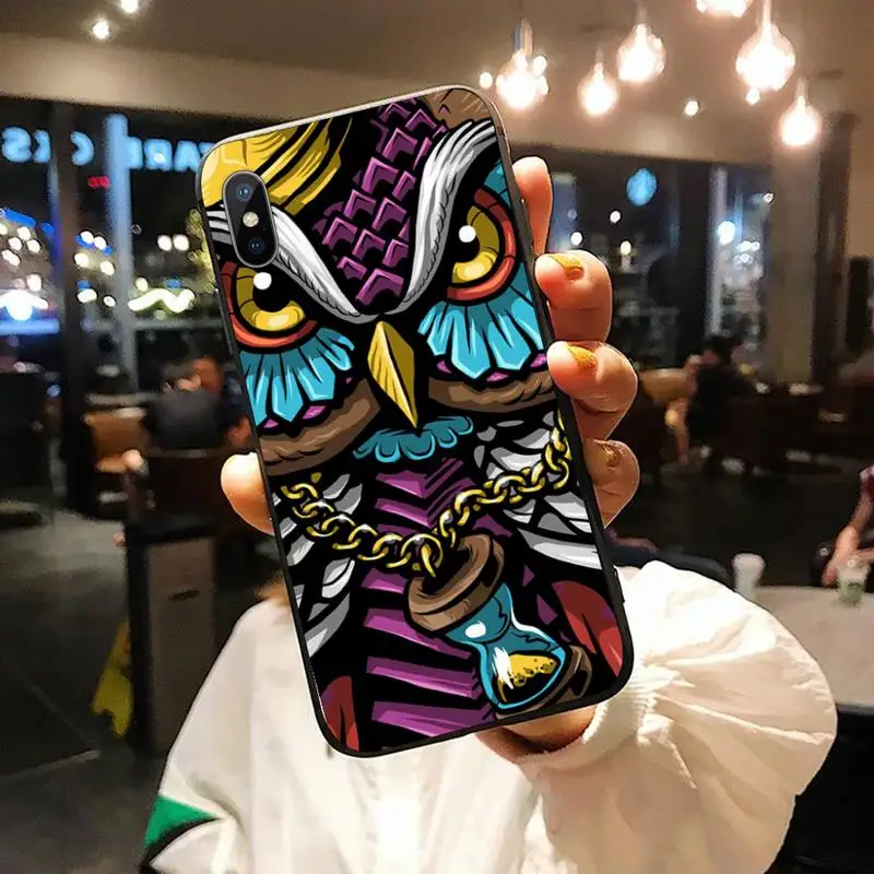 

Retro art animal owl Phone Case for iPhone 11 12 pro XS MAX 8 7 6 6S Plus X 5S SE 2020 XR