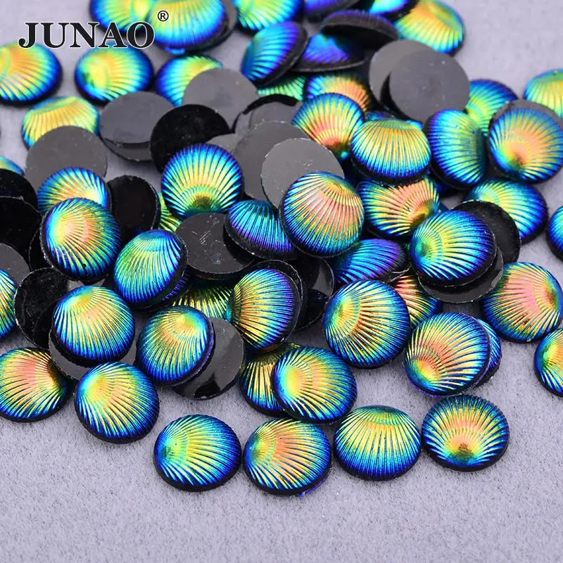 10mm-Green AB JUNAO 7x15 мм Блестящий черный Стразы ab Crystal аппликация кристаллическое Украшение «конский глаз» камни смола камни Flatback Стразы с бриллиантами для поделок - Цвет: 10mm-Green AB