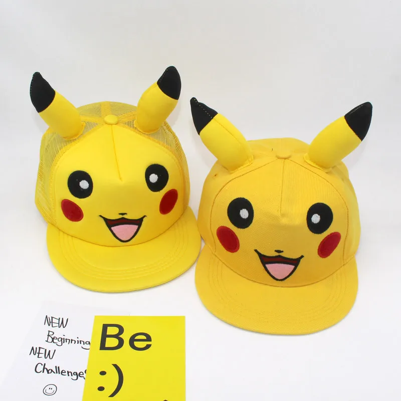 New Fashion Anime Cartoon Pokemon Pikachu Baseball Caps Parent-Child Adult Children Hip Hop Hats Outdoor Shade Cap