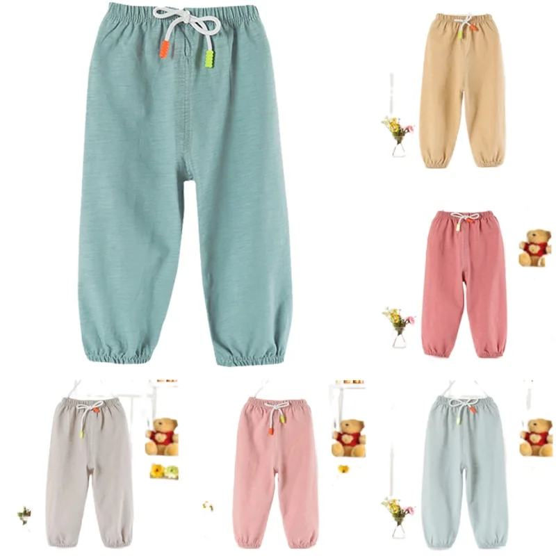 

2021 New Children Girls Linen Cotton Trouser Summer Boys Bloomers Legging Infant Mosquito Pants Spring Todddler Girl Sports Pant