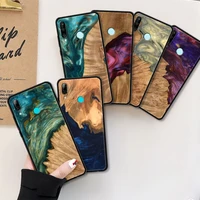 mobile smartphone case for huawei p30 pro p smart z p40 lite e black soft cover p20 honor 9x 9s funda resin wood marble colorful