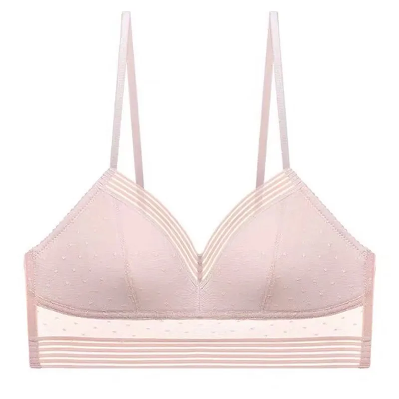 

New Sexy Low Back Bralette Ladies U Backless Invisible Lace Bra Polka Dot Mesh Ultra Thin Underwear Women Lingerie Tank Top Bras