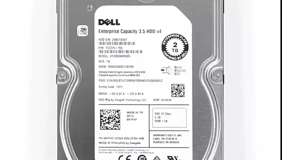 

Used 2TB 3.5inch for dell server hdd hard drive disk