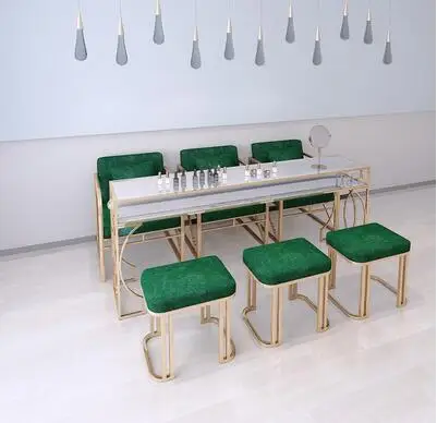 

New light luxury nail salon table and chair set single double triple nail salon modern web celebrity nail table