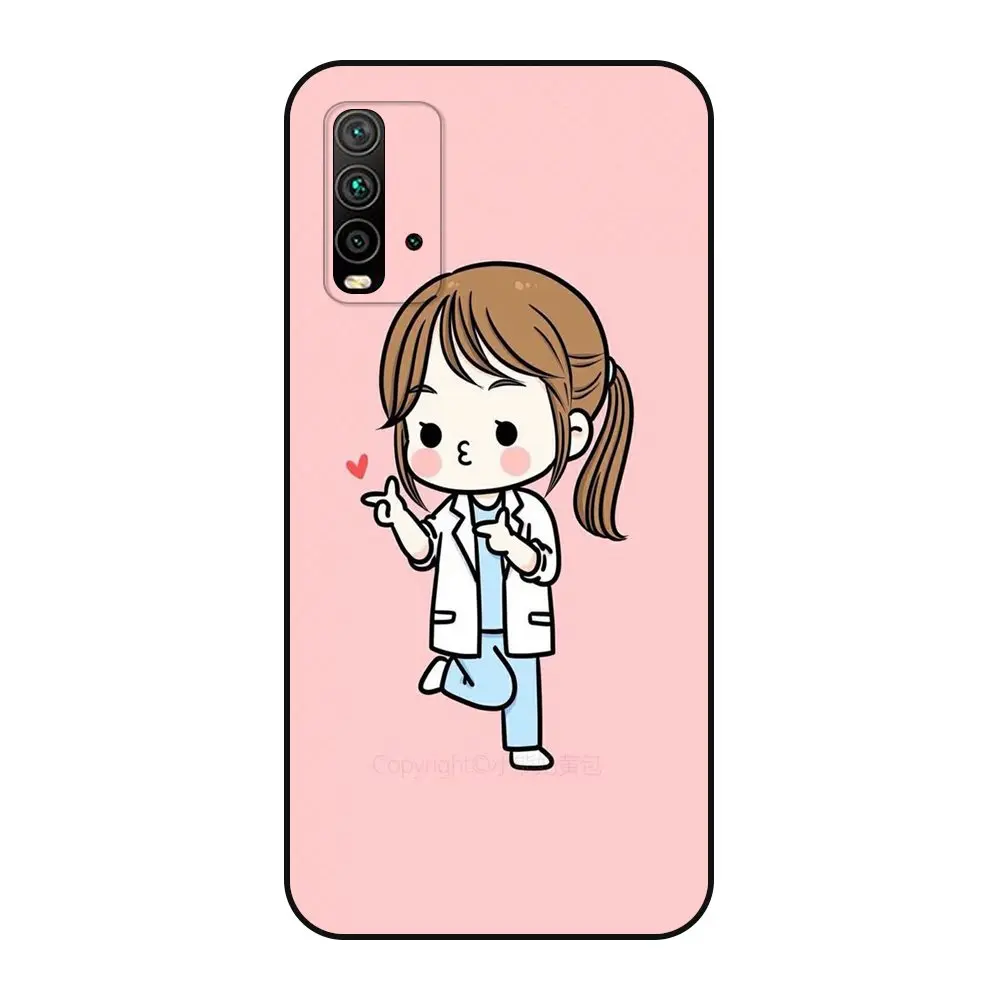 Чехол для сотового телефона Redmi 9T медсестра медицинская мультяшная модель