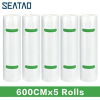 seatao high quality 5 rolls lot kitchen food vacuum bag storage bags for vacuum sealer food keep 2028cm600cm