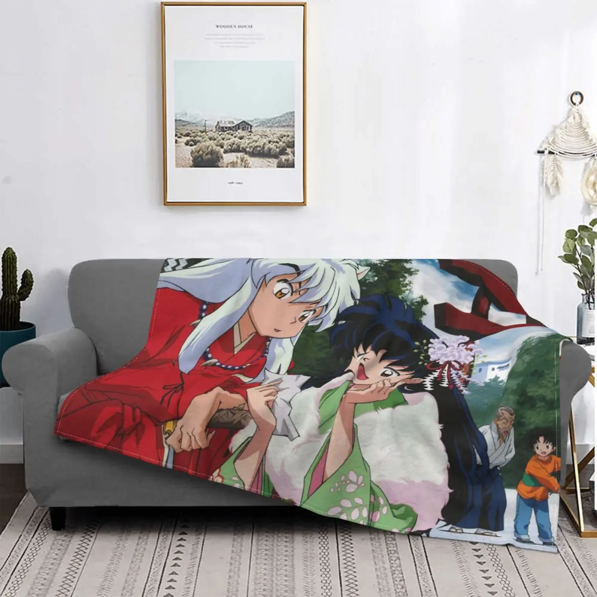 

Inuyasha Higurashi Kagome Приключения серии ТВ manta de franela dulce y acogedora colcha de lana suave