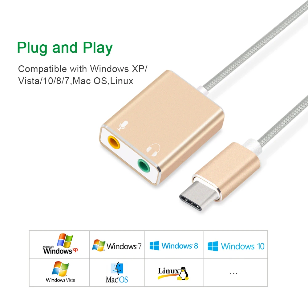 7 1 внешняя звуковая карта Usb типа C для Macbook Pro Air USB 3 5 мм аудио разъем наушников