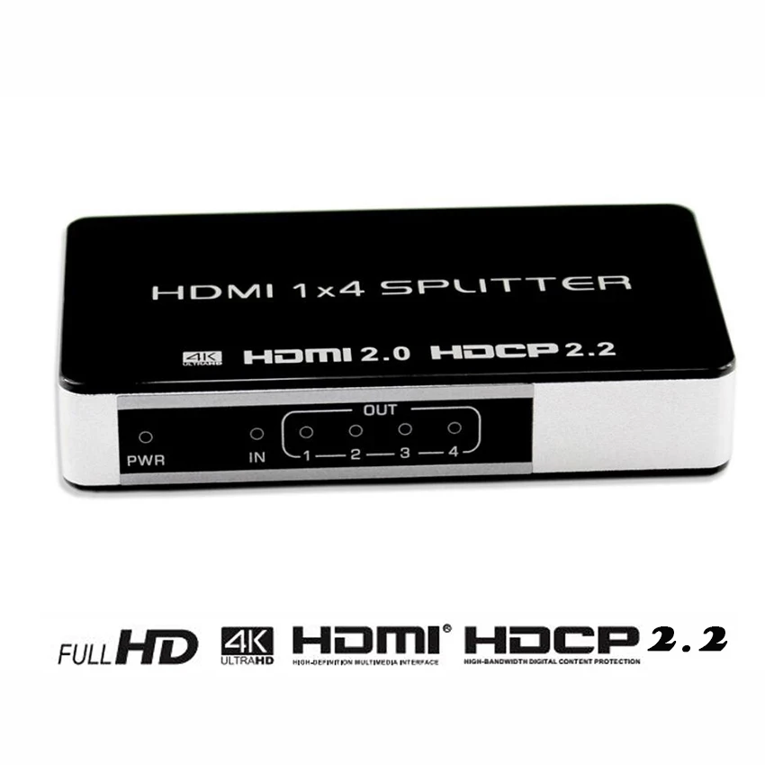

Porta HDMI 2.0 Splitter BOX-HDCP 1x4 v2.2 (1 4 input output) -ativo Amplificador de DistribuiÃ§Ã£o-4 k/HDCP 60Hz Full HD + Intelig